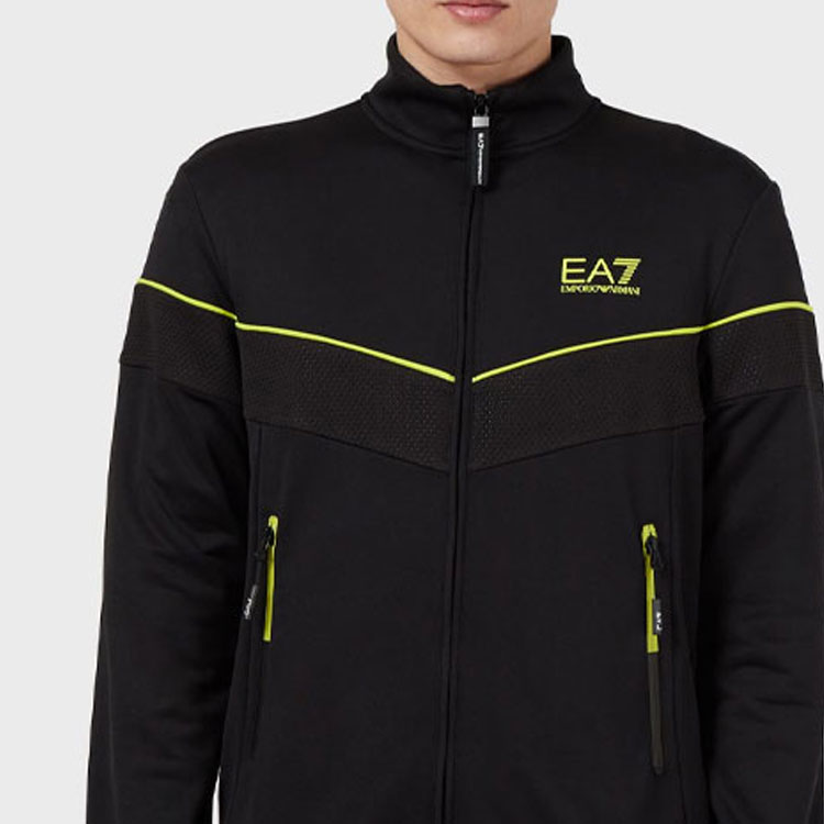 Sizing Emporio Armani EA7 FW21 Logo Zip-Up High Neck Jacket Black Men’s Sweatshirt 6KPM32-PJ16Z-1200