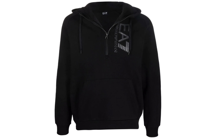 Emporio Armani EA7 FW21 Logo Zip Hoodie Jacket Black () 6KPM20-PJ07Z-1200