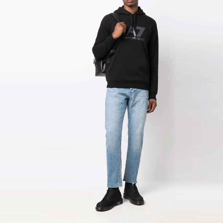 Emporio Armani EA7 FW21 Sweatshirt Black with Bold Logo Print 6KPM88-PJ07Z-1200 圖 3