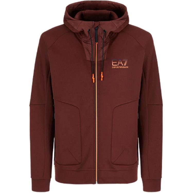 Emporio Armani EA7 FW21 Ventus7 Classic Logo Jacket Sweatshirt Brown 6KPM52-PJAHZ-1765