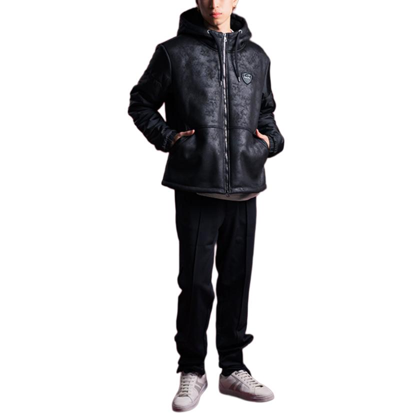 Emporio Armani EA7 FW22  Black Logo Badge Fleece Hoodie Jacket. 6LPBA5-PN54Z-1200 圖 7