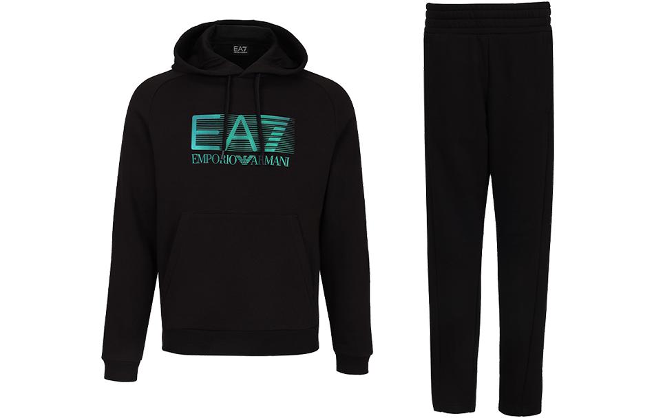 Order EMPORIO ARMANI EA7 FW22  Black Logo Hoodie and Sweatpants Set. 6LPV65-PJ07Z-1200