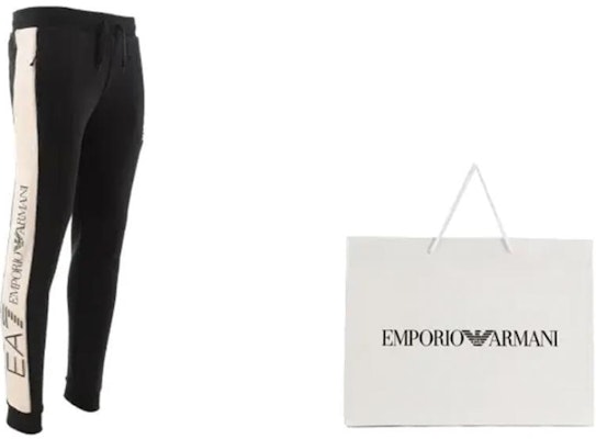 EMPORIO ARMANI EA7 FW22 Black Logo Jogger Pants with Drawstring. 6LPP60-PJ07Z-0200 Lookbook EMPORIO ARMANI EA7 FW22 Black Logo Jogger Pants with Drawstring. 6LPP60-PJ07Z-0200