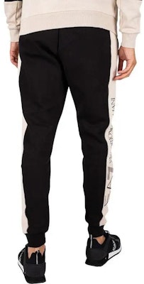 EMPORIO ARMANI EA7 FW22 Black Logo Jogger Pants with Drawstring. 6LPP60-PJ07Z-0200 Details for EMPORIO ARMANI EA7 FW22 Black Logo Jogger Pants with Drawstring. 6LPP60-PJ07Z-0200