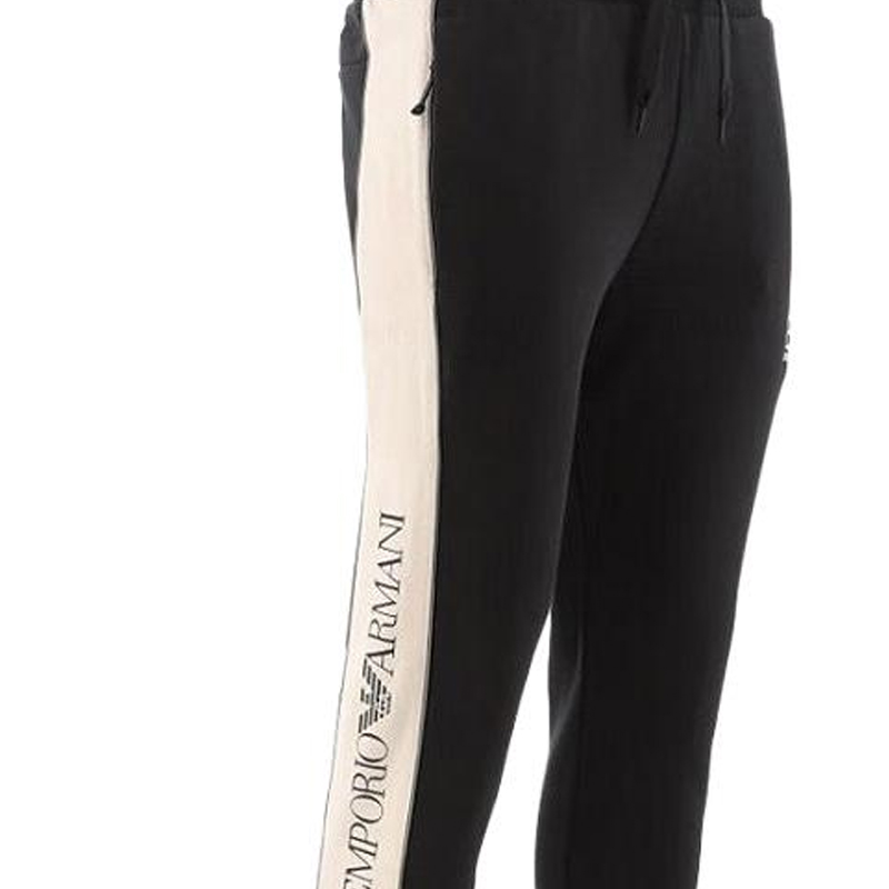 Cheap EMPORIO ARMANI EA7 FW22  Black Logo Jogger Pants with Drawstring. 6LPP60-PJ07Z-0200