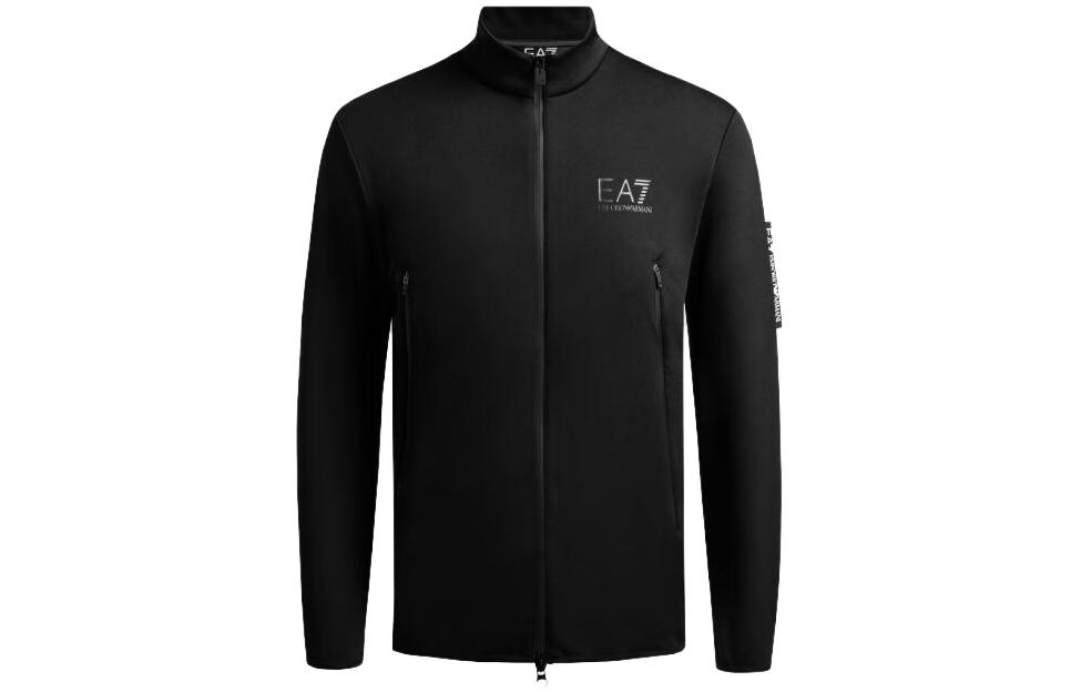 Order Emporio Armani EA7 FW22  Black Logo Print Full-Zip Jacket. 6LPM34-PJJNZ-1200