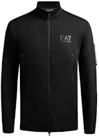Order Emporio Armani EA7 FW22 黑色商標印花全拉鍊外套。 6LPM34-PJJNZ-1200