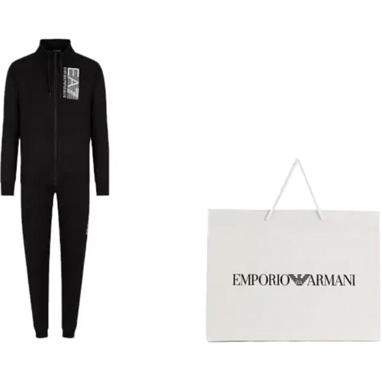 Shop Chándal Negro EMPORIO ARMANI EA7 FW22 con Logo, Cremallera y Joggers. 6LPV57-PJ05Z-0200