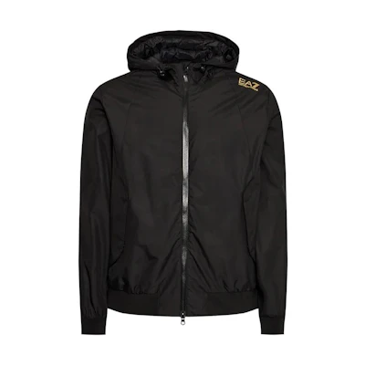 EMPORIO ARMANI EA7 FW22 Black Logo Print Zip Hoodie Jacket. 6LPB08-PN27Z-0208