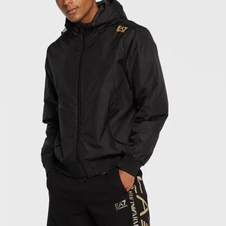 EMPORIO ARMANI EA7 FW22  Black Logo Print Zip Hoodie Jacket. 6LPB08-PN27Z-0208 圖 5