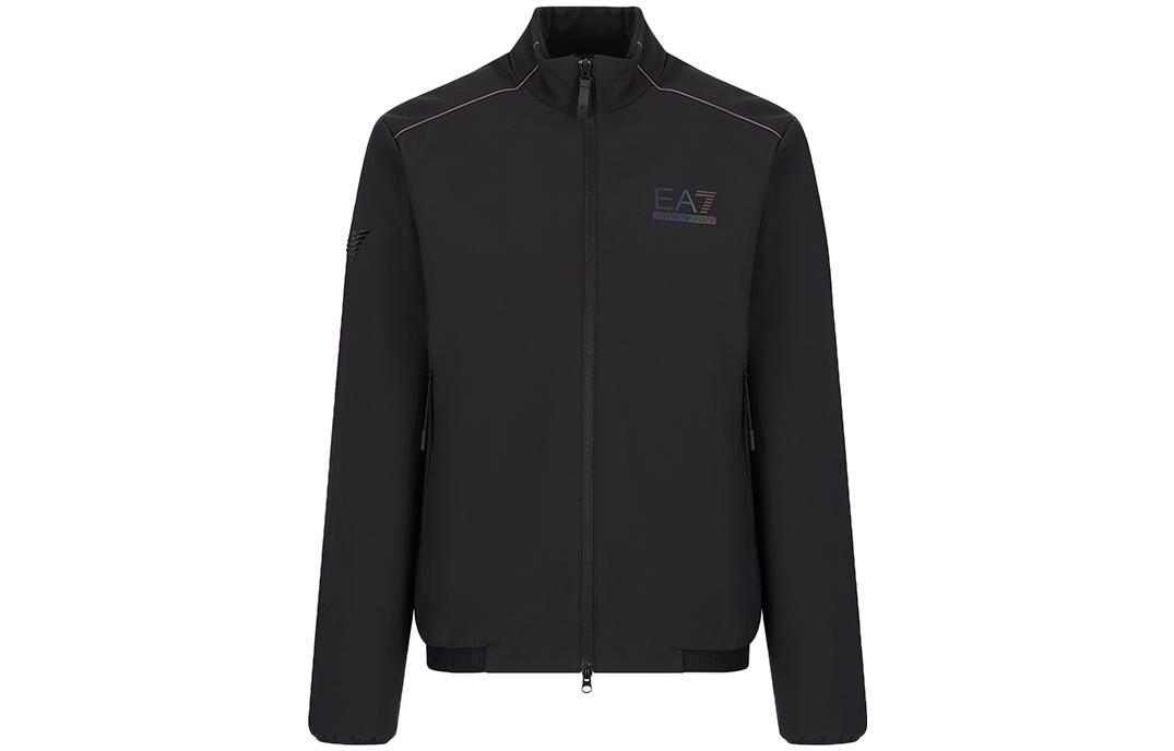 Emporio Armani EA7 FW22  Black Minimalist Full-Zip Jacket. 6LPB29-PNAYZ-1200