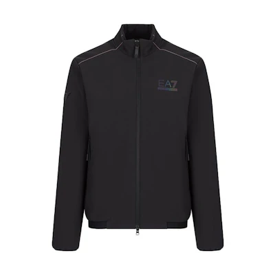 Emporio Armani EA7 FW22 Black Minimalist Full-Zip Jacket. 6LPB29-PNAYZ-1200