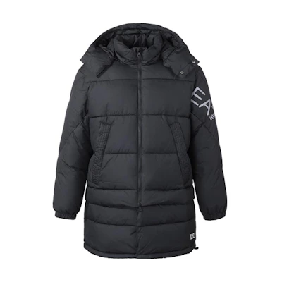 Emporio Armani EA7 FW22 Letter Print Loose Fit Cotton Hoodie Jacket. 6LPK03-PNADZ-1200