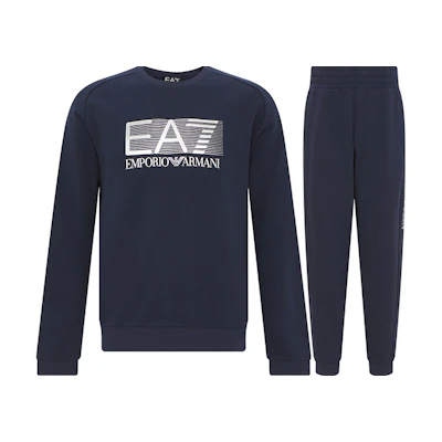 Emporio Armani EA7 FW22 Letter Print Navy Tracksuit Set. 6LPV64-PJ07Z-554