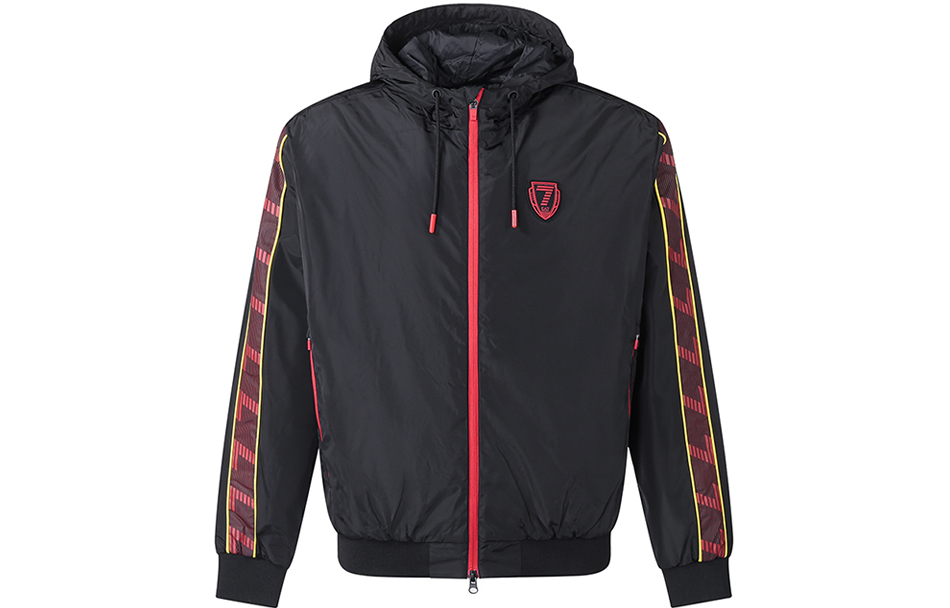 Emporio Armani EA7 FW22  Lightweight Hooded Zip Cotton Jacket Black 6LPB31-PNAGZ-1200