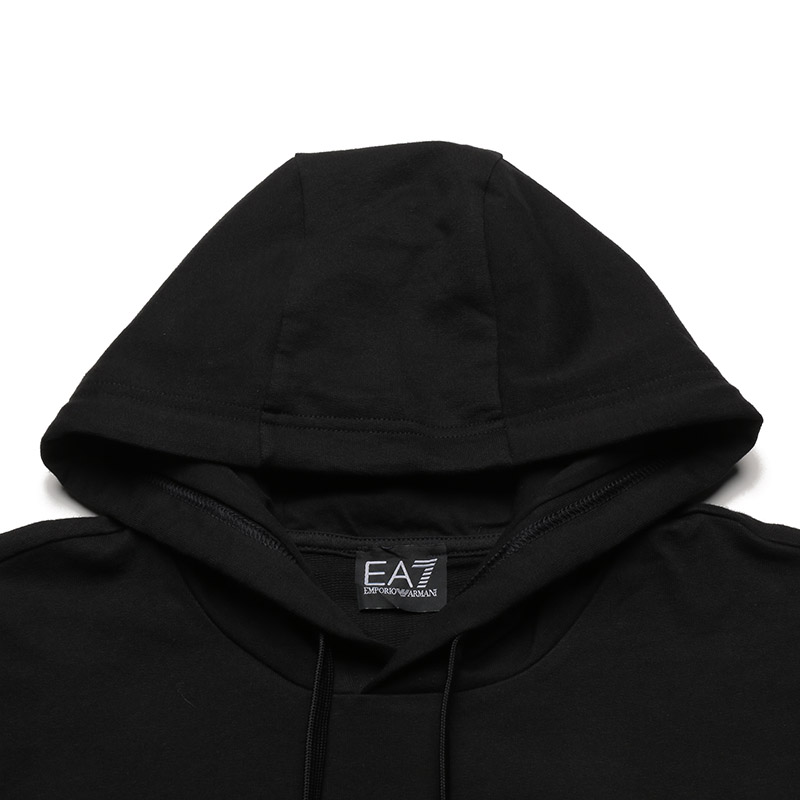 Details for Emporio Armani EA7 FW22 Hoodie Hitam Emas Logo Pakaian Kasual 6LPM52-PJFGZ-0208