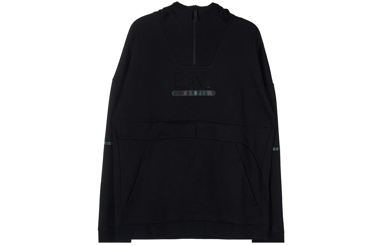 Emporio Armani EA7 FW22 Black Hoodie with Logo Print 6LPM21-PJANZ-1200