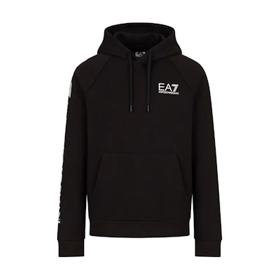 Emporio Armani EA7 FW22 Black Hoodie with Logo Print 8NPM08-PJ07Z-0203