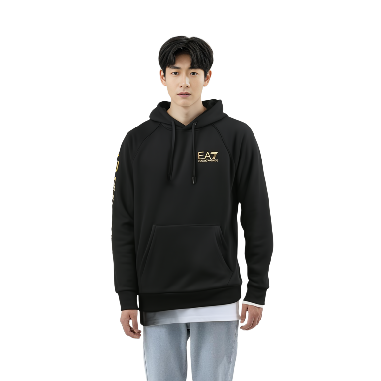 Emporio Armani EA7 FW22 Black Hoodie with Logo Print 8NPM08-PJ07Z-0203 圖 4