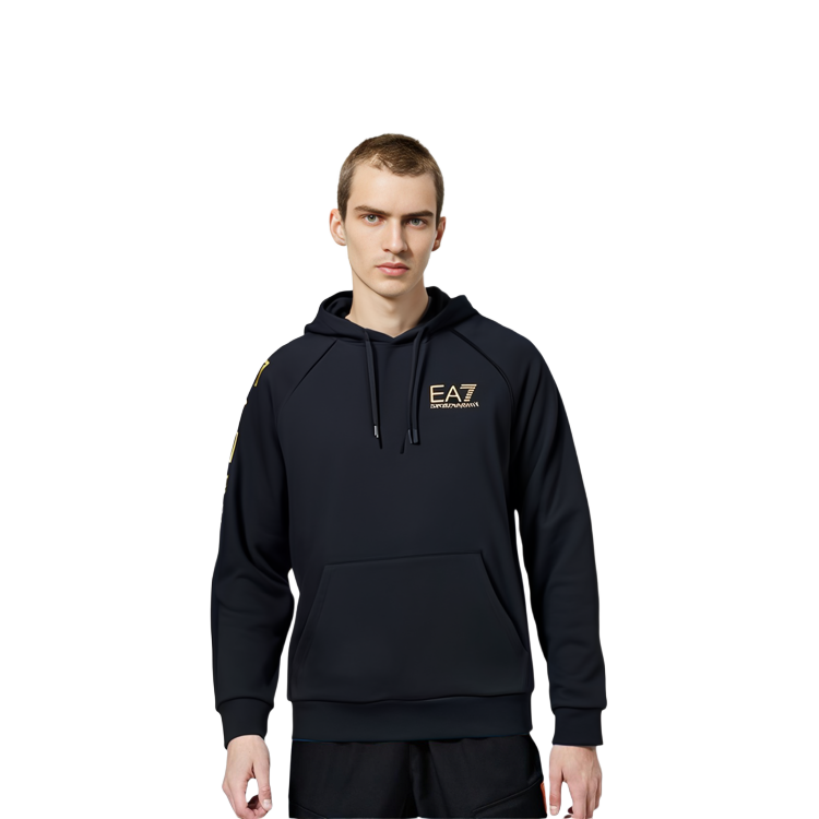 Emporio Armani EA7 FW22 Black Hoodie with Logo Print 8NPM08-PJ07Z-0203 圖 5