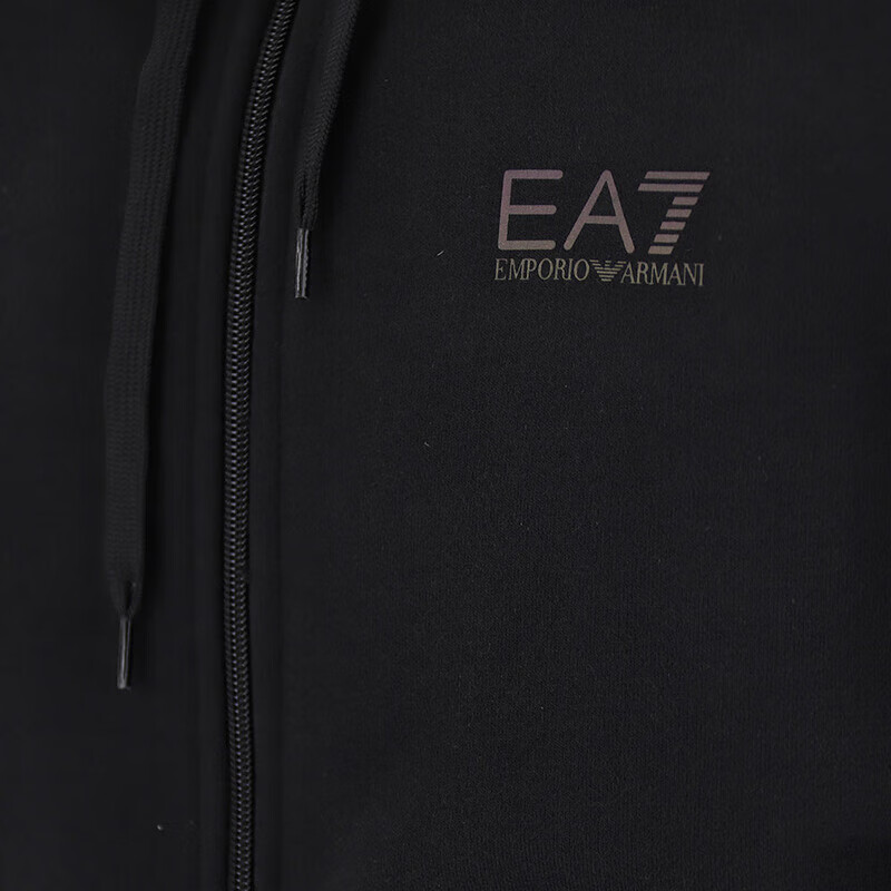 Sizing Jaket Emporio Armani EA7 FW22 Hitam Logo Print Hoodie. 6LPM56-PJHLZ-0200