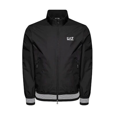 Emporio Armani EA7 FW22 Black Zip Jacket with Letter Print 3KPB01-PN27Z-1200