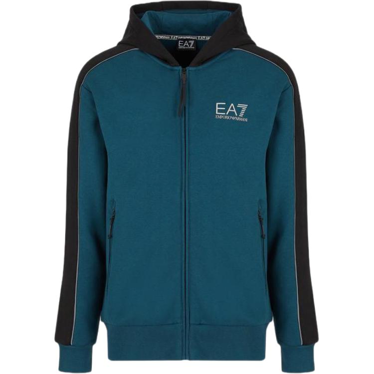 Emporio Armani EA7 FW22 Classic Logo Zip Hoodie Men’s Blue 6LPM16-PJ07Z-1857