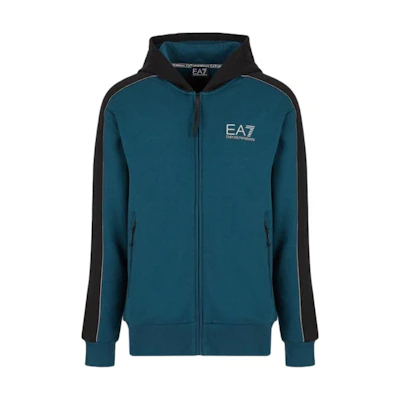 Emporio Armani EA7 FW22 Classic Logo Zip Hoodie Men’s Blue 6LPM16-PJ07Z-1857