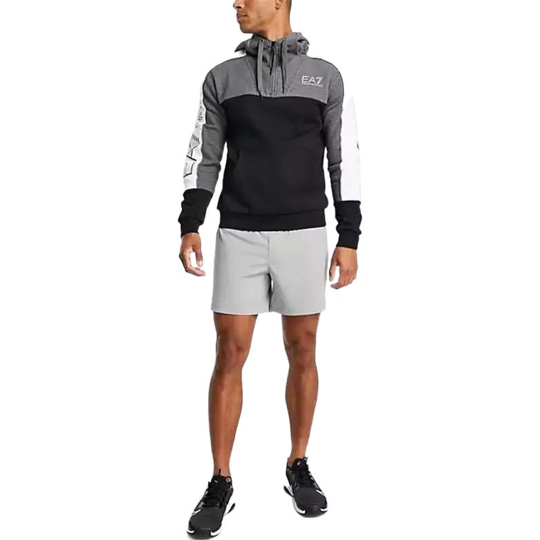 Emporio Armani EA7 FW22 Color-block Logo Print Pullover Sweatshirt Men Black/Grey 6LPM15-PJ07Z-1200 圖 6