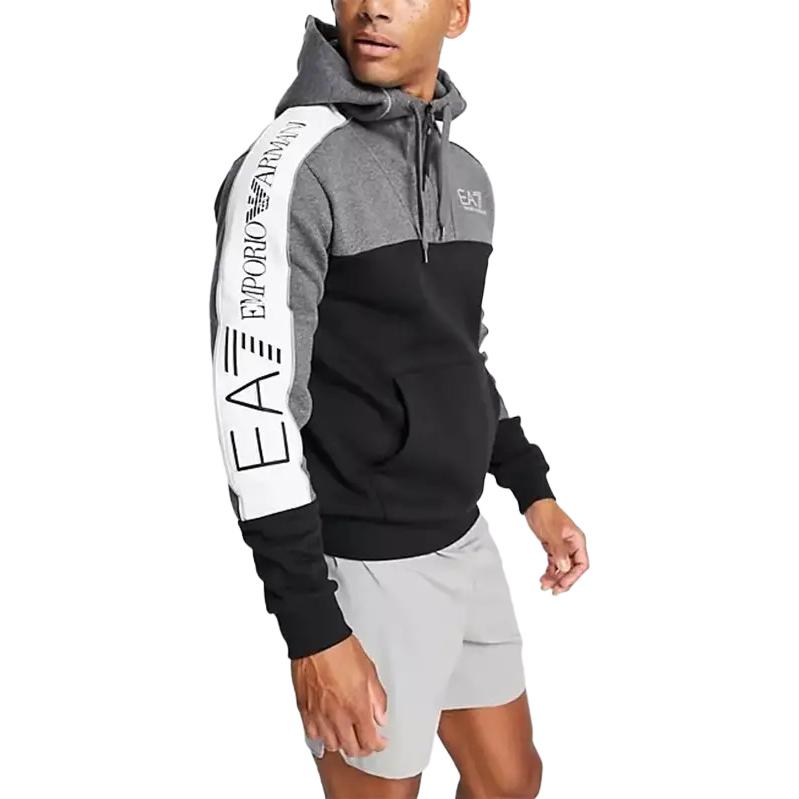 Emporio Armani EA7 FW22 Color-block Logo Print Pullover Sweatshirt Men Black/Grey 6LPM15-PJ07Z-1200 圖 8
