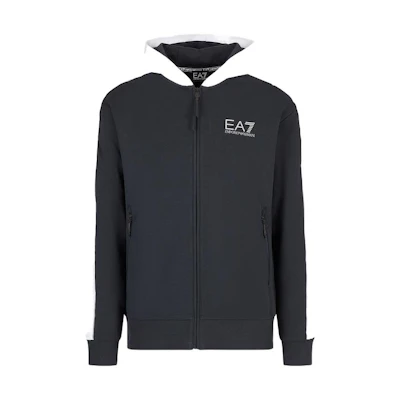 Emporio Armani EA7 FW22 Colorblock Zip Hoodie Navy Blue 6LPM16-PJ07Z-1578