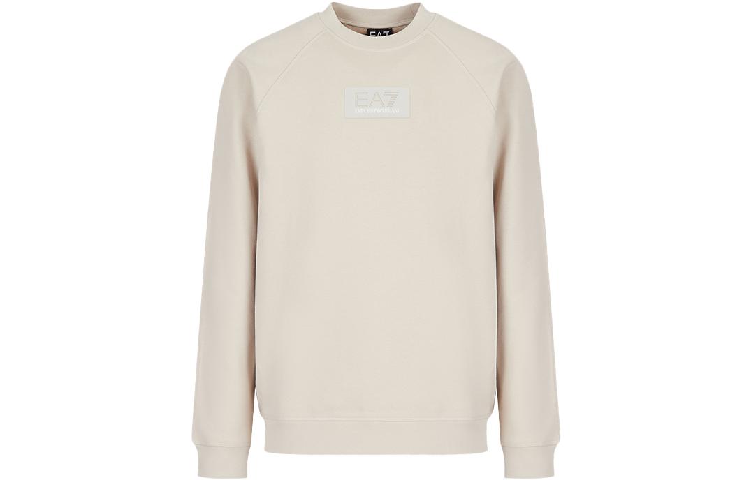 Emporio Armani EA7 FW22 Crewneck Logo Cotton Sweatshirt Off-White 6LPM66PJHKZ-1716