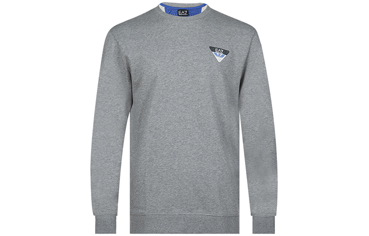 Emporio Armani EA7 FW22 Graphic Print Crewneck Sweatshirt Men’s Grey 6LPM69-PJEQZ-3905