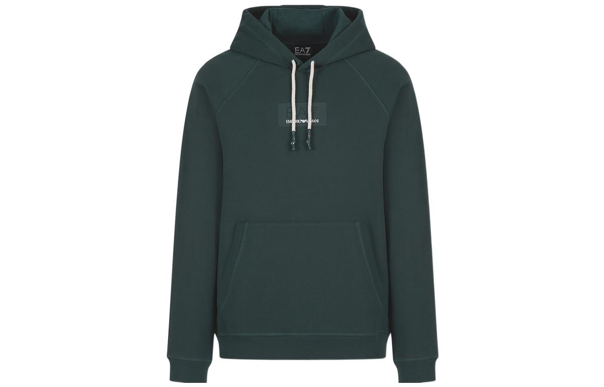 Emporio Armani EA7 FW22 Green Logo Drawstring Hoodie 6LPM67-PJHKZ-1860