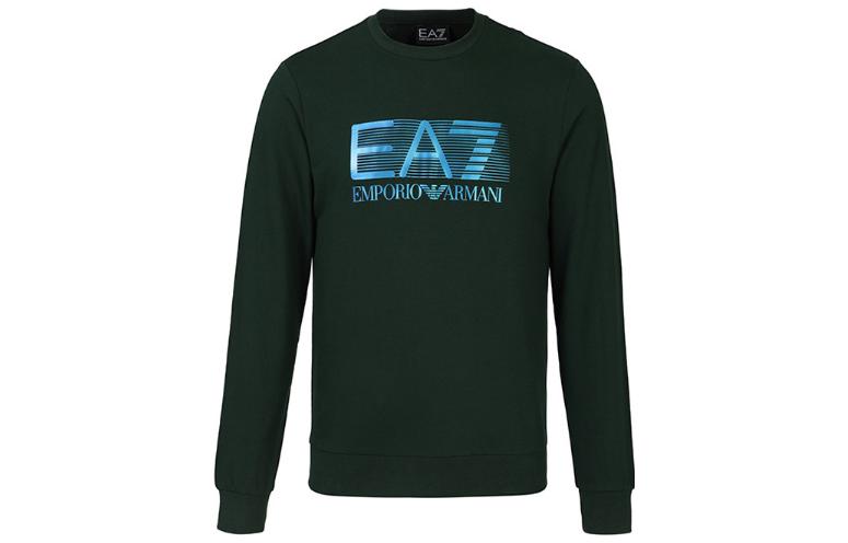 Emporio Armani EA7 FW22 Green Logo Print Crewneck Sweatshirt 6LPM60-PJ05Z-1860