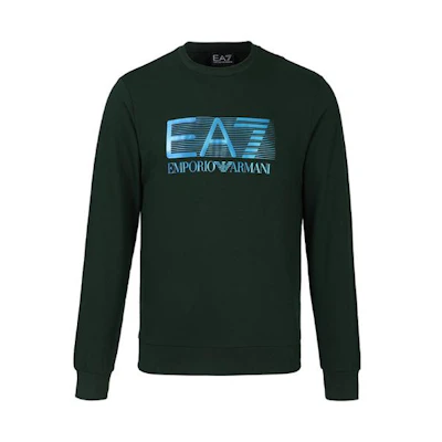 Emporio Armani EA7 FW22 Green Logo Print Crewneck Sweatshirt 6LPM60-PJ05Z-1860