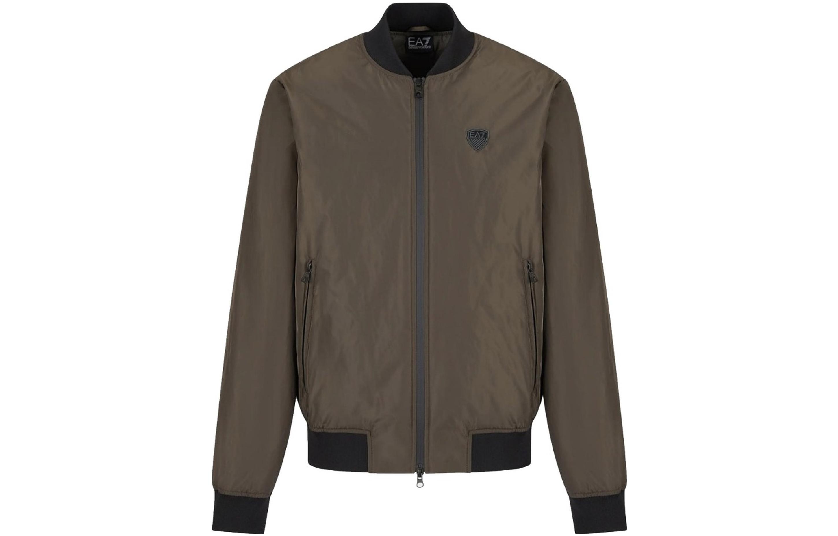 Emporio Armani EA7 FW22 Green Zip-Up Collared Long-Sleeve Jacket 8NPB10-PN7LZ-1866