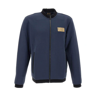 Emporio Armani EA7 FW22 Logo Patch Zip-Up Jacket Blue () 6LPMA1-PJHVZ-1554
