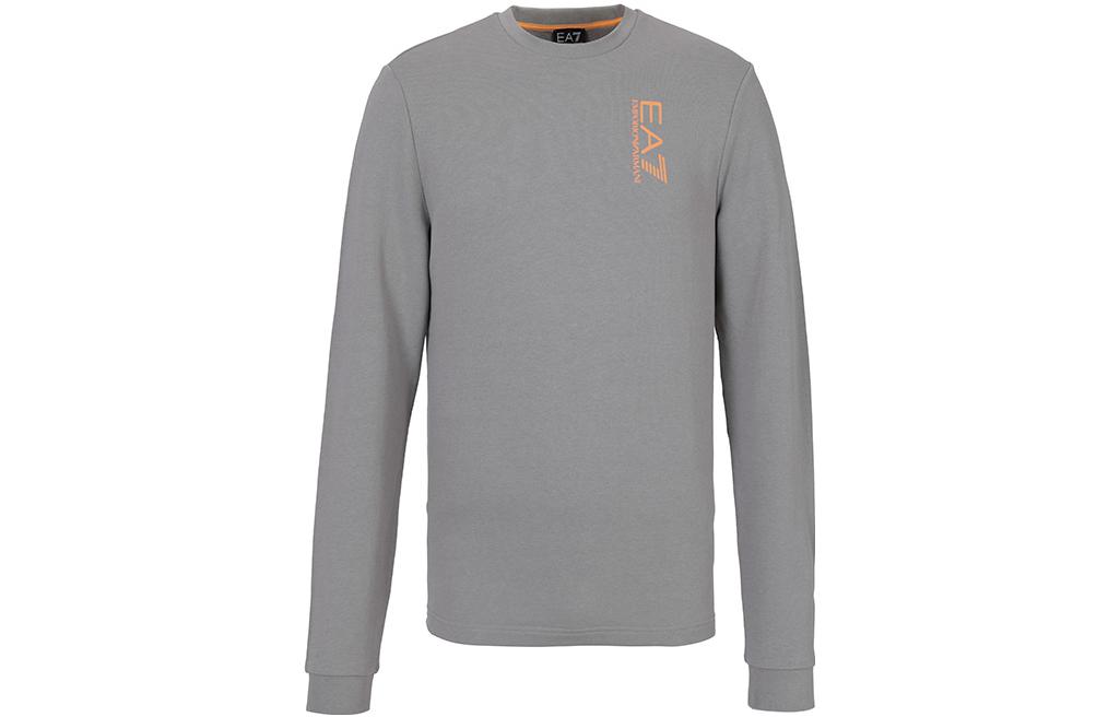 Emporio Armani EA7 FW22 Logo Print Crewneck Pullover Sweatshirt Men’s Grey 6LPM59-PJHDZ-1920