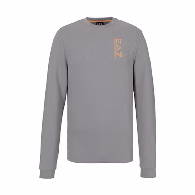 Emporio Armani EA7 FW22 Logo Print Crewneck Pullover Sweatshirt Men’s Grey 6LPM59-PJHDZ-1920