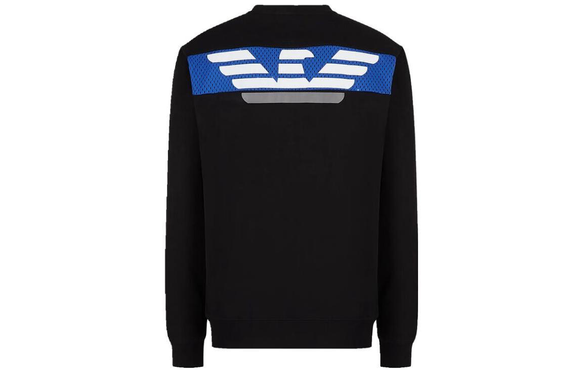 Emporio Armani EA7 FW22 Logo Print Crewneck Sweatshirt Black 6LPM69-PJEQZ-1200