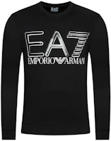 Emporio Armani EA7 FW22 Logo Print Crewneck Sweatshirt Black 3LPM44-PJFGZ-1200 Emporio Armani EA7 FW22 Logo Print Crewneck Sweatshirt Black 3LPM44-PJFGZ-1200