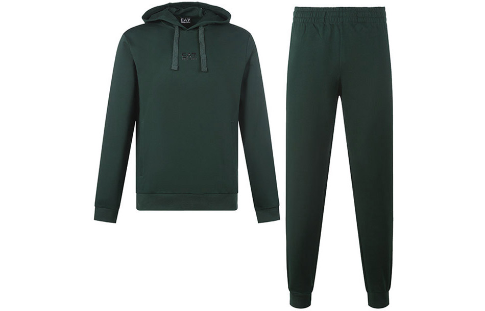 Emporio Armani EA7 FW22 Logo Print Hoodie & Sweatpants Set Men’s Dark Green 8NPV81-PJ05Z-1860
