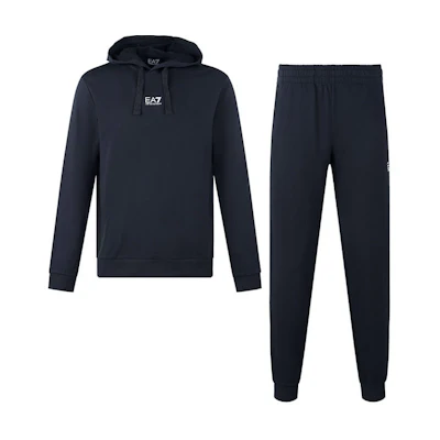 Emporio Armani EA7 FW22 Logo Print Hoodie and Sweatpants Set Navy Blue Men 8NPV81-PJ05Z-1578