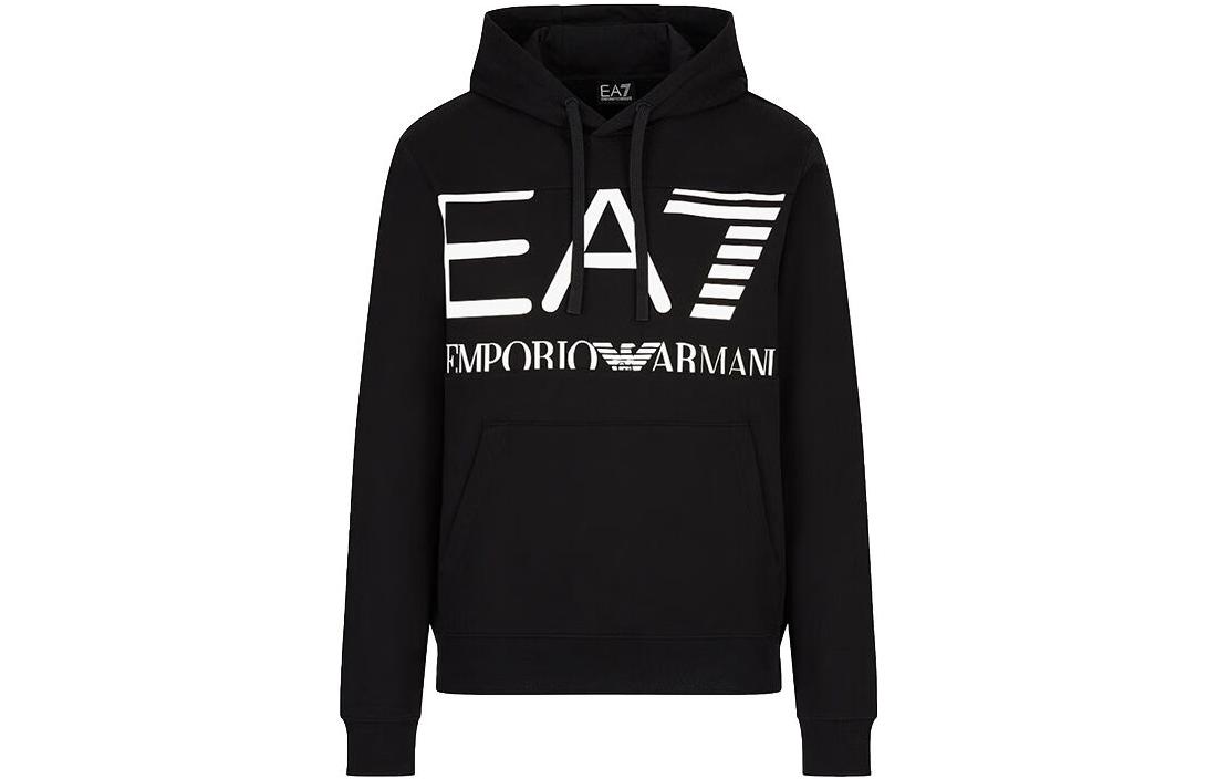 Emporio Armani EA7 FW22 Logo Print Hoodie Black 6LPM52-PJFGZ-1200