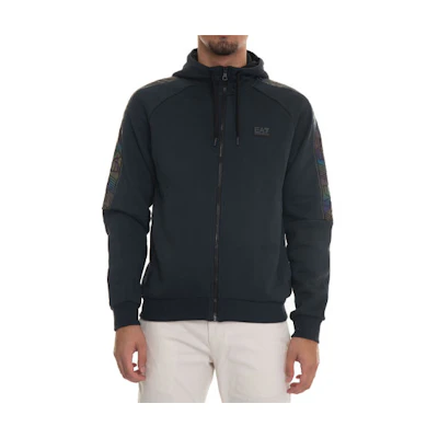 Emporio Armani EA7 FW22 Logo Print Long-Sleeve Hooded Jacket Navy Men’s 6LPM47-PJ07Z-1578