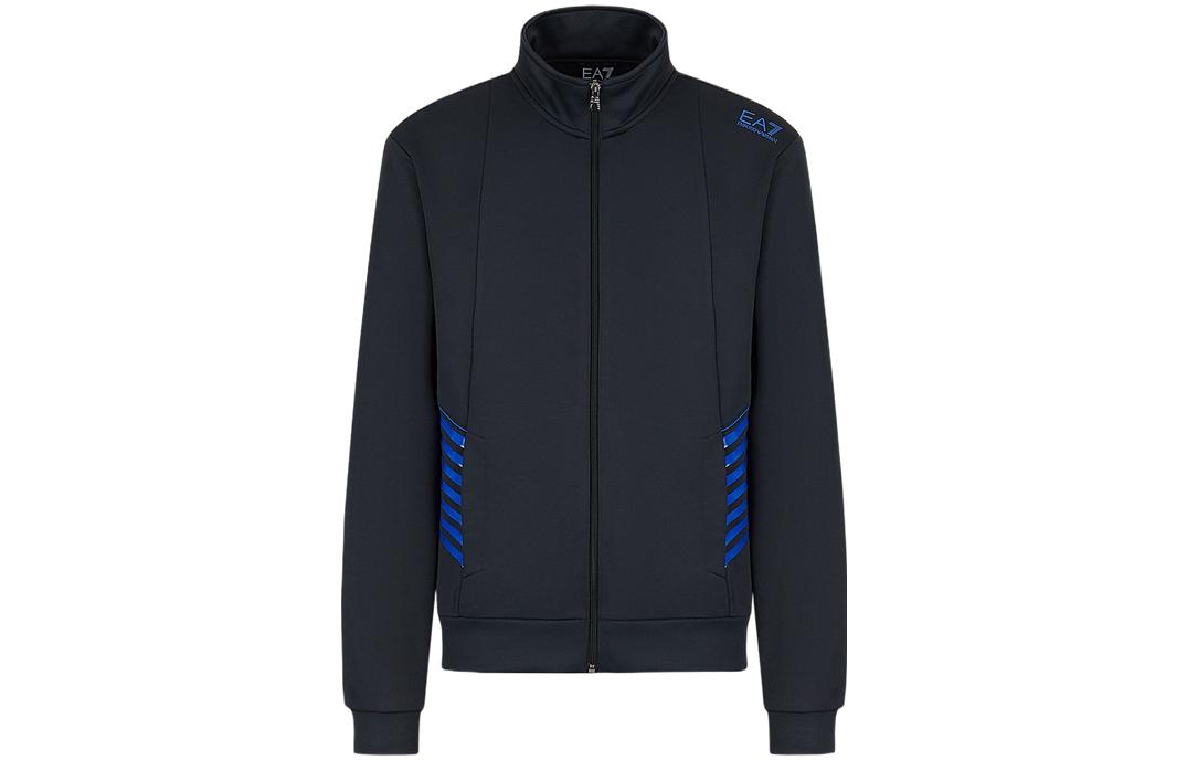 Emporio Armani EA7 FW22 Logo Print Zip-Up Sweatshirt Navy - Men 6LPM11-PJ16Z-1578