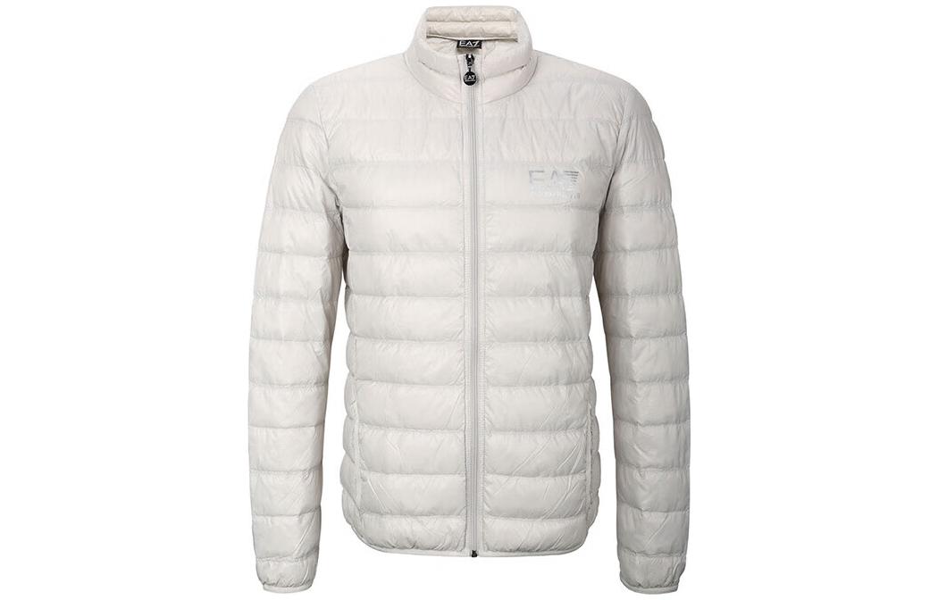 Emporio Armani EA7 FW22 Logo Quilted Jacket Light Grey 8NPB01-PN29Z-1940