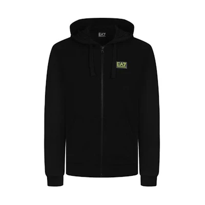 Emporio Armani EA7 FW22 Logo Zip-Up Hoodie Black 6HPM43-PJJ5Z-1200