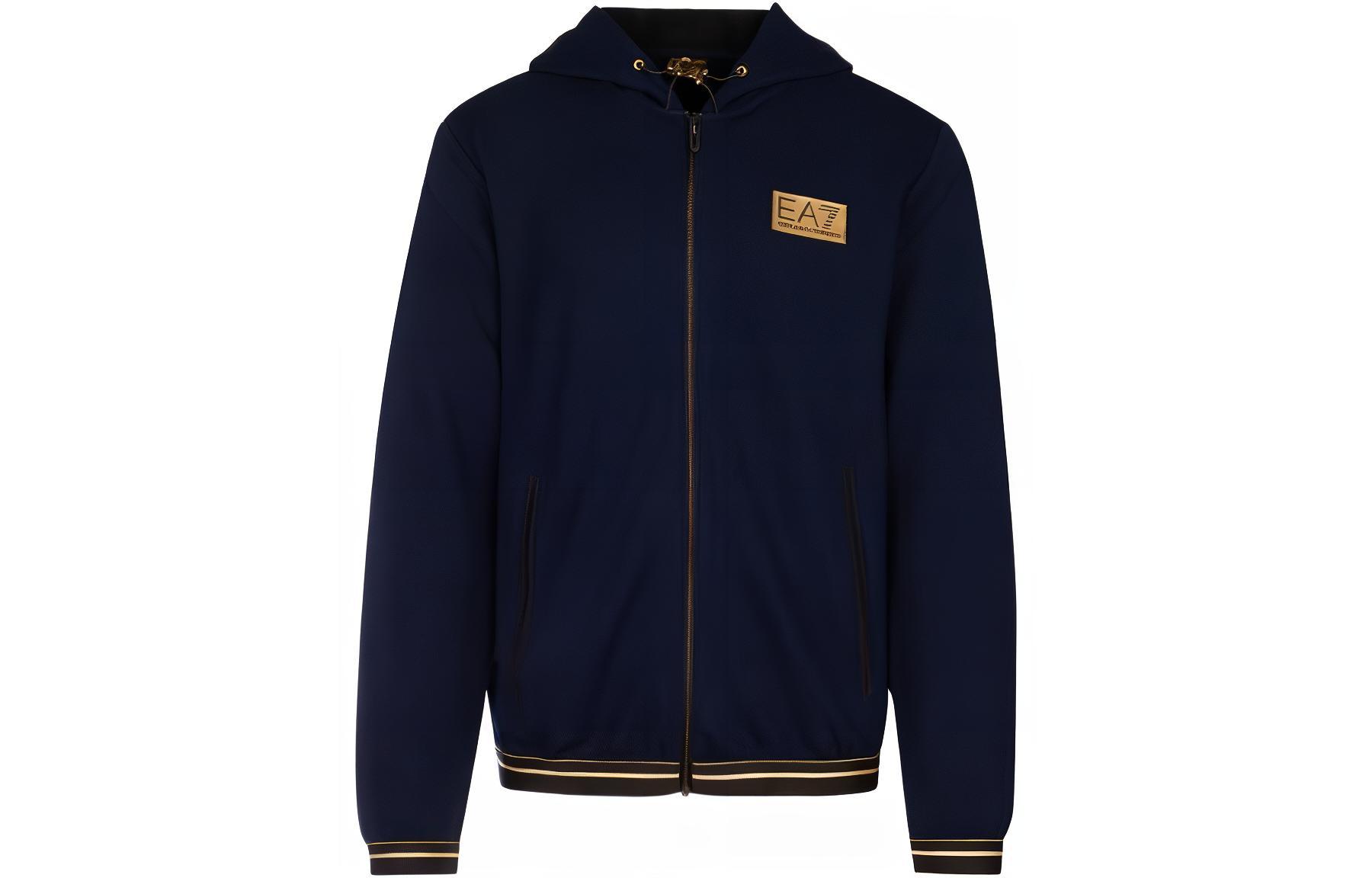 Emporio Armani EA7 FW22 Navy Logo Zip-Up Sweatshirt 6LPM33-PJG1Z-1554